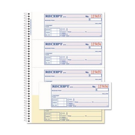 Adams Tops Money/rent Receipt Book, 7 1/8 X 2 3/4, 2-Part Carbonless, 200 Sets/book SC1182